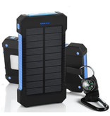 Stuff Certified®  Solar Charger 30.000mAh Externe Powerbank Zonnepaneel Noodaccu Batterij Oplader Zon Blauw