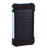 Stuff Certified®  Solar Charger 30.000mAh Externe Powerbank Zonnepaneel Noodaccu Batterij Oplader Zon Blauw