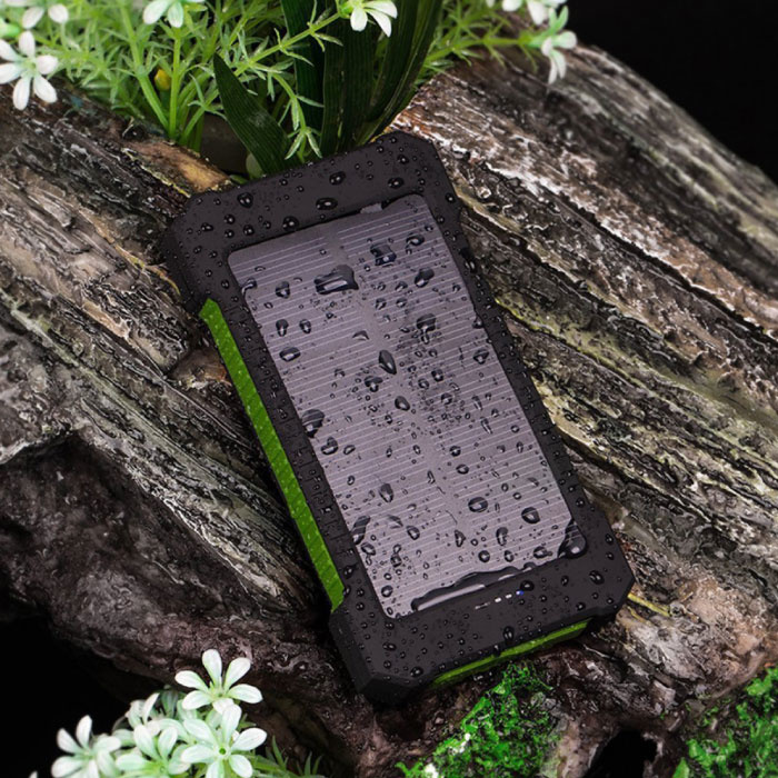 Stuff Certified® Solarladegerät 30.000 mAh Externe Powerbank Solarpanel Notfallbatterie Batterieladegerät Sonnengelb