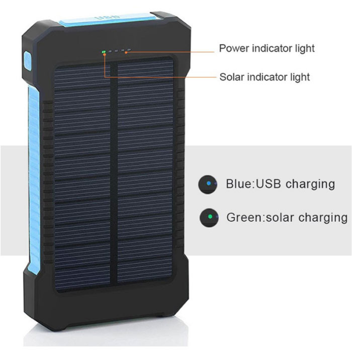 Stuff Certified® Solarladegerät 30.000 mAh Externe Powerbank Solarpanel Notfallbatterie Batterieladegerät Sonnengelb