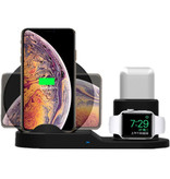 Stuff Certified® Cargador Inalámbrico 3 en 1 para Apple iPhone / iWatch / AirPods - Estación de Carga Base de Carga Almohadilla Inalámbrica 18W Negro