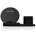 Stuff Certified® 3 in 1 Wireless-Ladegerät für Apple iPhone / iWatch / AirPods - Ladestation Ladestation 18W Wireless Pad Schwarz