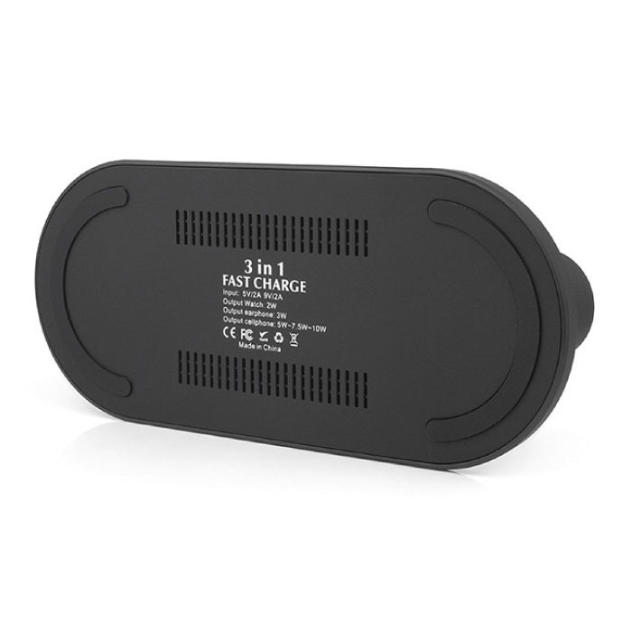 Stuff Certified® 3 in 1 Wireless-Ladegerät für Apple iPhone / iWatch / AirPods - Ladestation Ladestation 18W Wireless Pad Schwarz