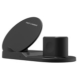 Stuff Certified® 3 in 1 Wireless-Ladegerät für Apple iPhone / iWatch / AirPods - Ladestation Ladestation 18W Wireless Pad Schwarz