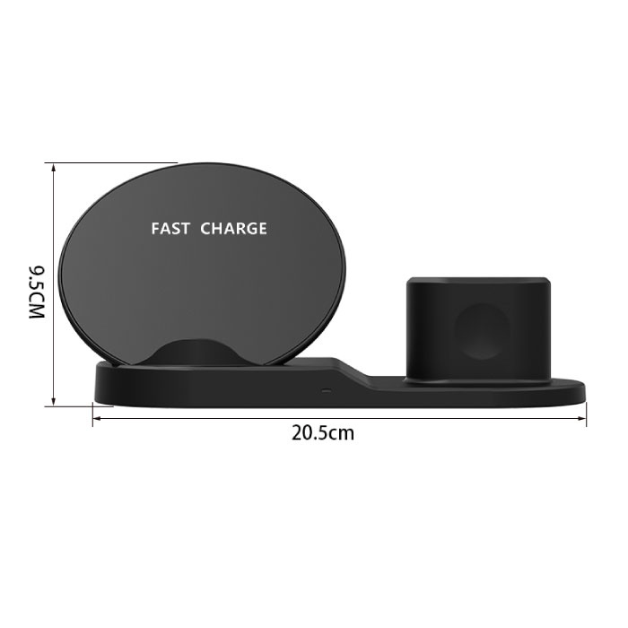 Stuff Certified® Chargeur sans fil 3 en 1 pour Apple iPhone / iWatch / AirPods - Station de charge Station de chargement 18W Pad sans fil noir