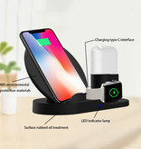 Stuff Certified® 3 in 1 Wireless Charger for Apple iPhone / iWatch / AirPods - Charging Station Charging Dock 18W Wireless Pad Black