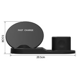 Stuff Certified® Chargeur sans fil 3 en 1 pour Apple iPhone / iWatch / AirPods - Station de charge Dock de chargement 18W Pad sans fil blanc