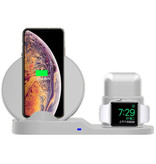 Stuff Certified® Bezprzewodowa ładowarka 3 w 1 do Apple iPhone / iWatch / AirPods - Stacja ładująca Stacja ładująca 18W Bezprzewodowa podkładka biała