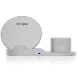 Stuff Certified® 3 in 1 Wireless-Ladegerät für Apple iPhone / iWatch / AirPods - Ladestation Ladestation 18W Wireless Pad Weiß