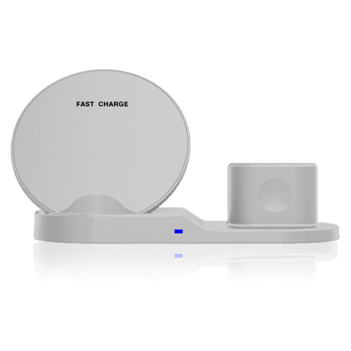 Stuff Certified® Caricabatterie wireless 3 in 1 per Apple iPhone / iWatch / AirPods - Stazione di ricarica Dock di ricarica 18W Tappetino wireless bianco