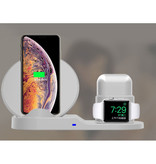 Stuff Certified® Cargador Inalámbrico 3 en 1 para Apple iPhone / iWatch / AirPods - Estación de Carga Base de Carga Base Inalámbrica 18W Blanco