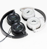 Salar Cuffie stereo pieghevoli EM520 Cuffie HiFi da gioco bianche