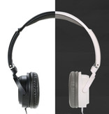 Salar Casque stéréo pliable EM520 Casque HiFi Gaming Blanc