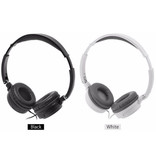 Salar Cuffie stereo pieghevoli EM520 Cuffie HiFi da gioco bianche