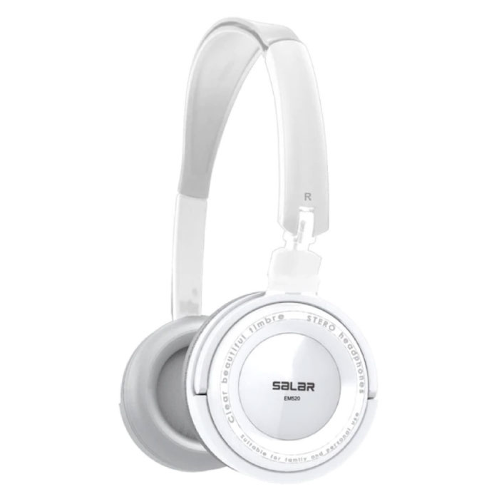 EM520 Stereofoniczne słuchawki składane Słuchawki HiFi do gier Białe