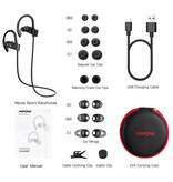 MPOW Écouteurs sans fil Flame 2 TWS avec crochet d'oreille Bluetooth 5.0 écouteurs intra-auriculaires sans fil écouteurs écouteurs 150mAh rose