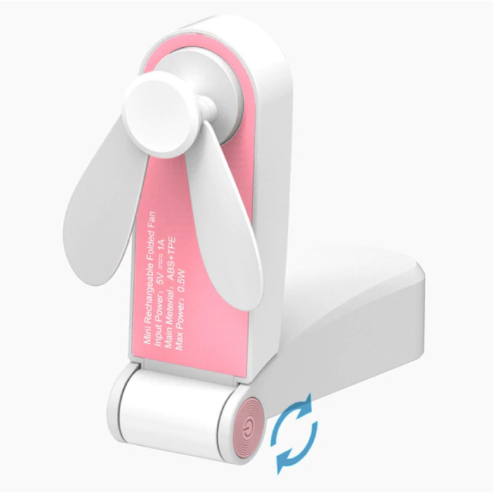 Ventilador portátil recargable C28 - Ventilador de mano a batería Rosa