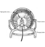 Stuff Certified® Ventilateur portable rechargeable - Ventilateur à main 2500 tr / min noir