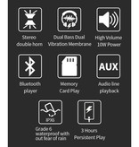 T & G Haut-parleur de barre de son sans fil TG-113 Boîte de haut-parleur sans fil Bluetooth 4.2 rouge