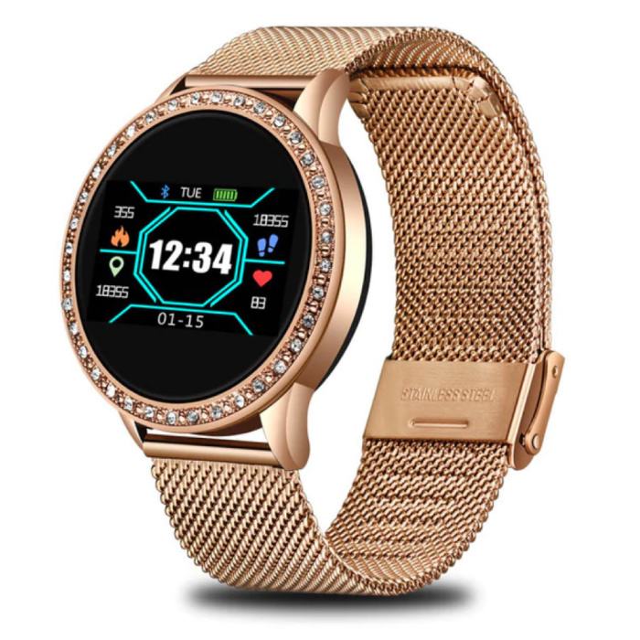 Fashion Sports Smartwatch Fitness Sport Activity Tracker Smartphone Watch iOS Android - Gold