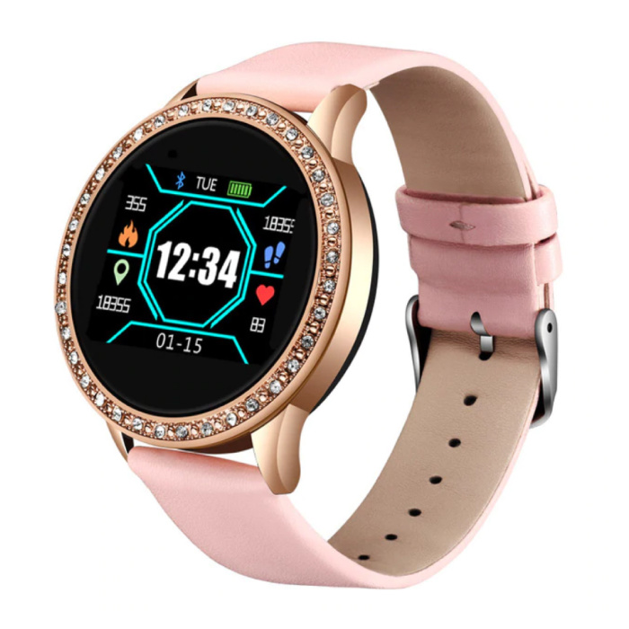 Montre intelligente de sport de mode Fitness Sport Activity Tracker Montre Smartphone iOS Android - Rose