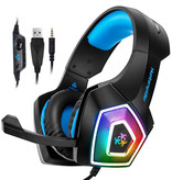 Hunterspider Casque de jeu V1 Écouteurs stéréo Casque avec microphone pour PlayStation 4 / PC / Xbox Bleu