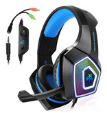 Hunterspider V1 Gaming Headset Auriculares estéreo Auriculares con micrófono para PlayStation 4 / PC / Xbox Blue