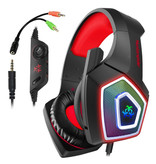 Hunterspider Casque de jeu V1 Écouteurs stéréo avec microphone pour PlayStation 4 / PC / Xbox Rouge