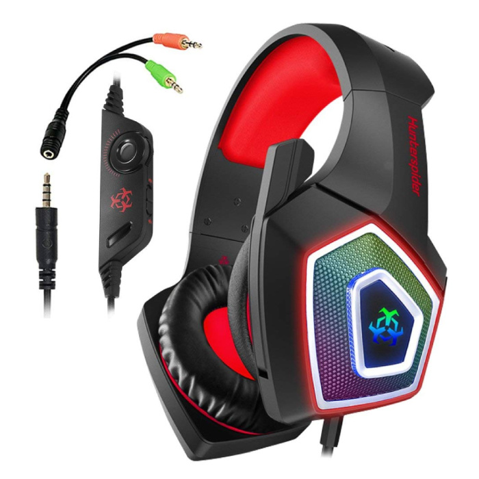 V1 Gaming Headset Cuffie stereo con auricolare con microfono per PlayStation 4 / PC / Xbox Red