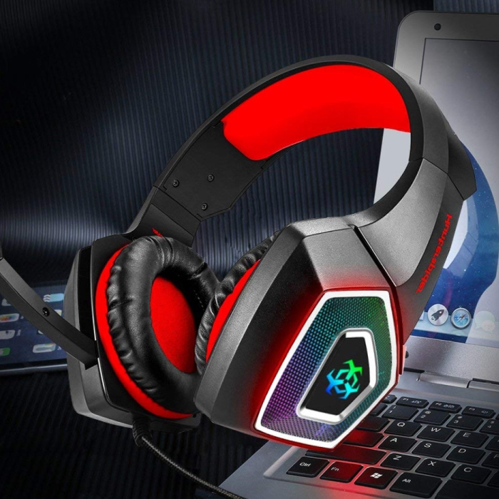 Hunterspider Zestaw słuchawkowy do gier V1 Słuchawki stereofoniczne z mikrofonem do PlayStation 4 / PC / Xbox Red