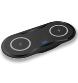 Stuff Certified® 2 in 1 Qi Universal Wireless Ladegerät 10W Wireless Charging Pad Schwarz