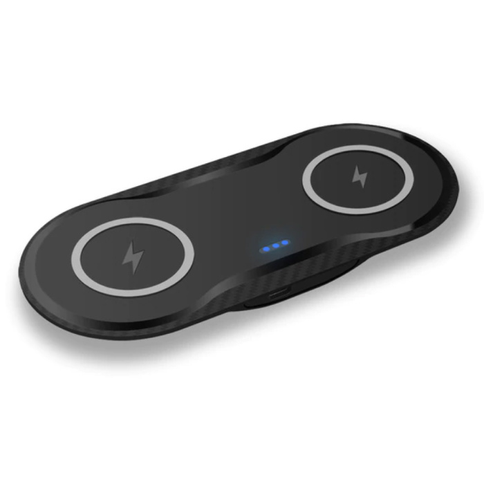 2 in 1 Qi Universal Wireless Ladegerät 10W Wireless Charging Pad Schwarz