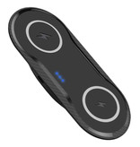 Stuff Certified® 2 in 1 Qi Universal Wireless Ladegerät 10W Wireless Charging Pad Schwarz