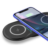 Stuff Certified® 2 in 1 Qi Universal Wireless Ladegerät 10W Wireless Charging Pad Schwarz