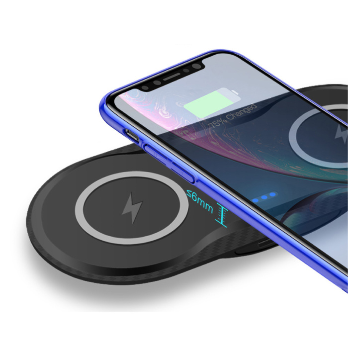 Stuff Certified® 2 in 1 Qi Universal Wireless Charger 10W Wireless Charging Pad Black