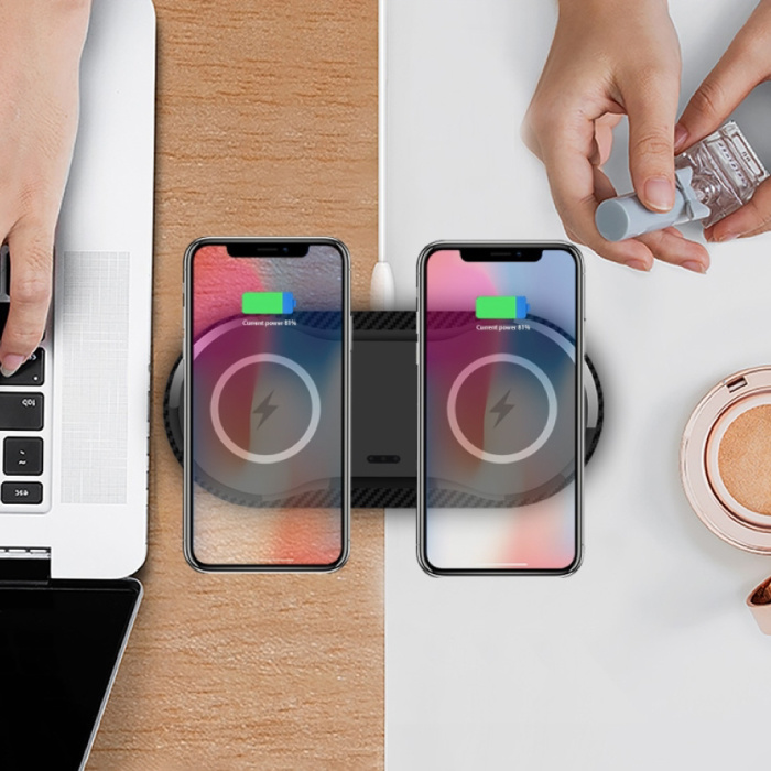 Stuff Certified® 2 in 1 Qi Universal Wireless Charger 10W Wireless Charging Pad Black