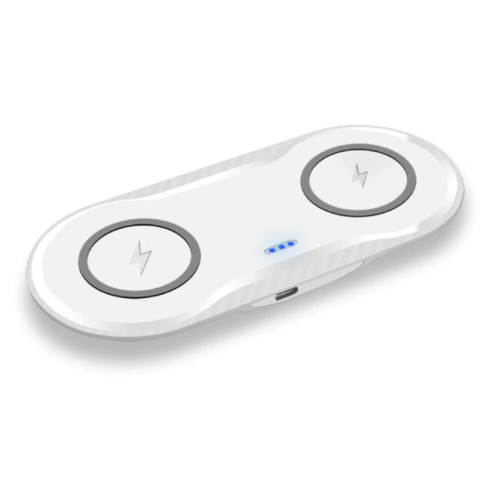 2 in 1 Qi Universal Wireless Ladegerät 10W Wireless Charging Pad Weiß