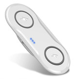 Stuff Certified® Caricabatterie wireless universale Qi 2 in 1 Tappetino di ricarica wireless da 10 W bianco