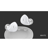 KZ Auriculares inalámbricos S1D Control táctil TWS Bluetooth 5.0 Auriculares inalámbricos Auriculares Auriculares Blanco