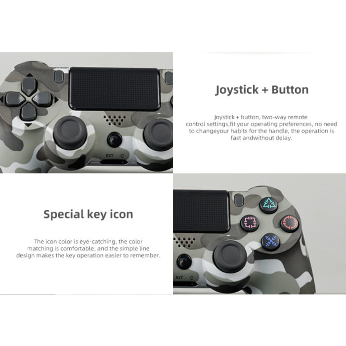 Stuff Certified® Manette de jeu pour PlayStation 4 - Manette de jeu Bluetooth PS4 avec camouflage gris vibrant