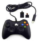 Stuff Certified® Controlador de juegos para Xbox 360 / PC - Gamepad con vibración negro