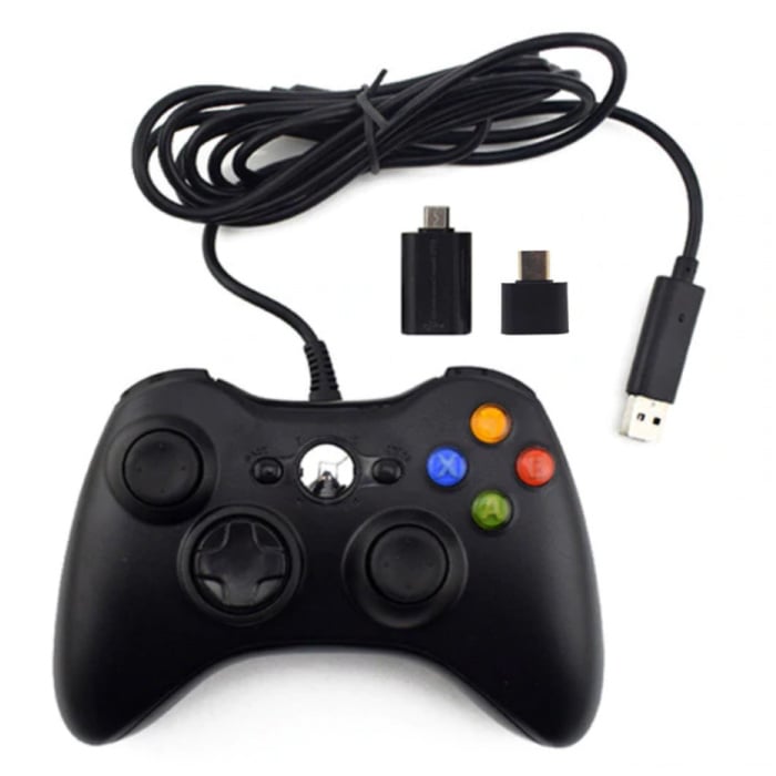 Controlador de juegos para Xbox 360 / PC - Gamepad con vibración negro