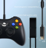 Stuff Certified® Controlador de juegos para Xbox 360 / PC - Gamepad con vibración negro