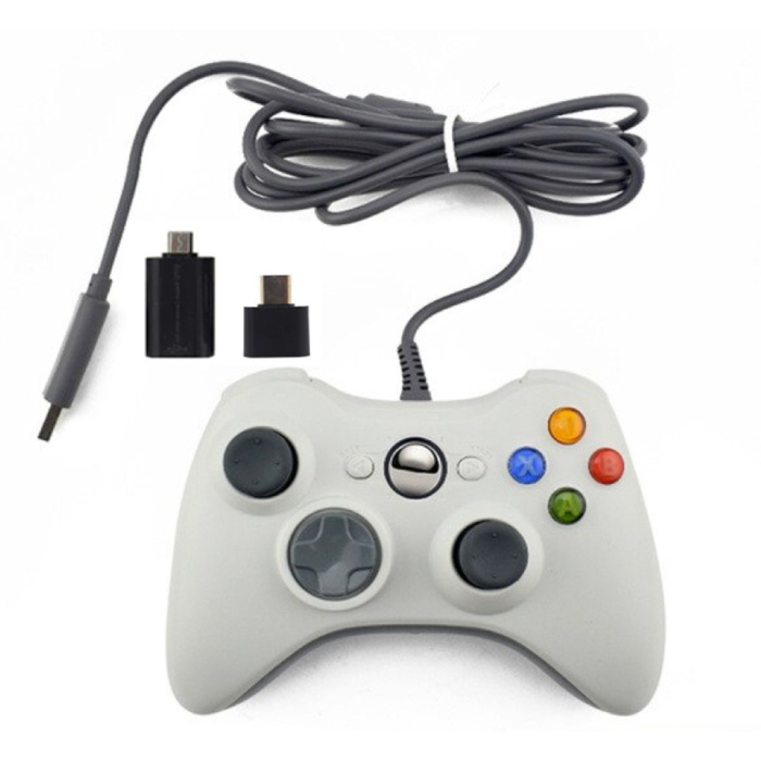 Controlador de juegos para Xbox 360 / PC - Gamepad con vibración blanca