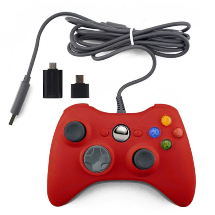 Controlador de juegos para Xbox 360 / PC - Gamepad con vibración roja