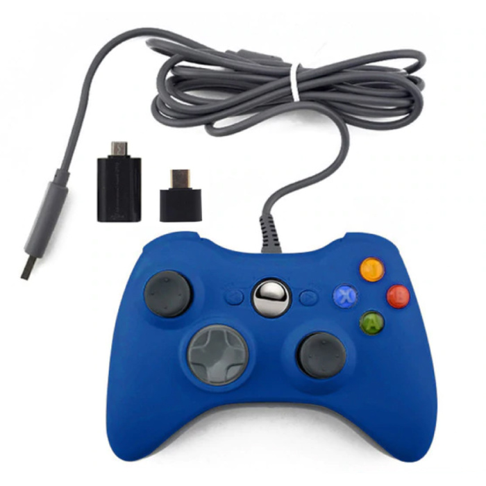 Controlador de juegos para Xbox 360 / PC - Gamepad con vibración azul