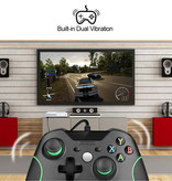 Stuff Certified® Controlador de juegos para Xbox One / PC - Gamepad con vibración blanca