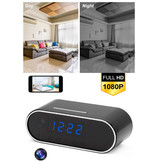 SpiedCat Reloj despertador con cámara y WiFi: visión nocturna inalámbrica de seguridad para el hogar inteligente