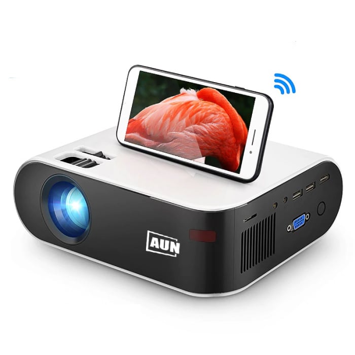 Mini projecteur LED Aun W18 - Mini Beamer Home Media Player Noir