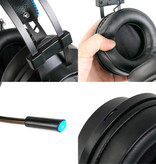 Cosbary Zestaw słuchawkowy do gier Słuchawki stereofoniczne z dźwiękiem przestrzennym 7.1 Słuchawki z mikrofonem do PlayStation 4 / PC